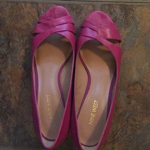 Nine West pink wedge heels